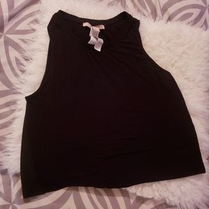 Black tunic crop top